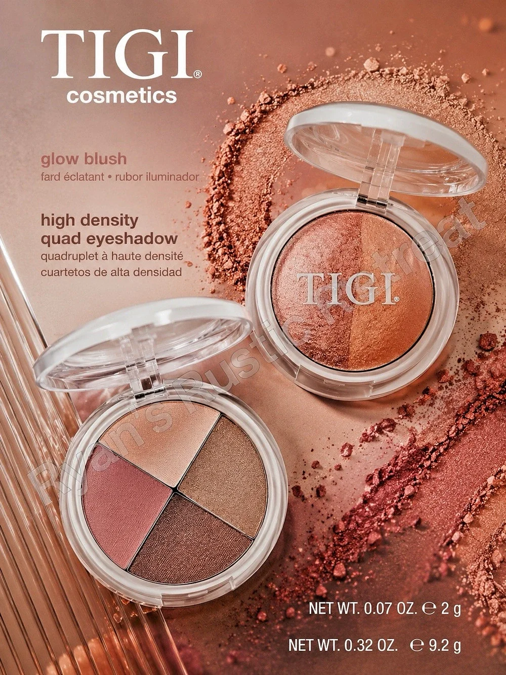 Lot Of 2- TIGI Quad Eyeshadow (Shade Love Affair) & Glow Blush Shade Lovely Duo